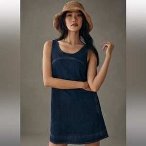 Anthropologie Pilcro Dark Wash Denim Shift Dress